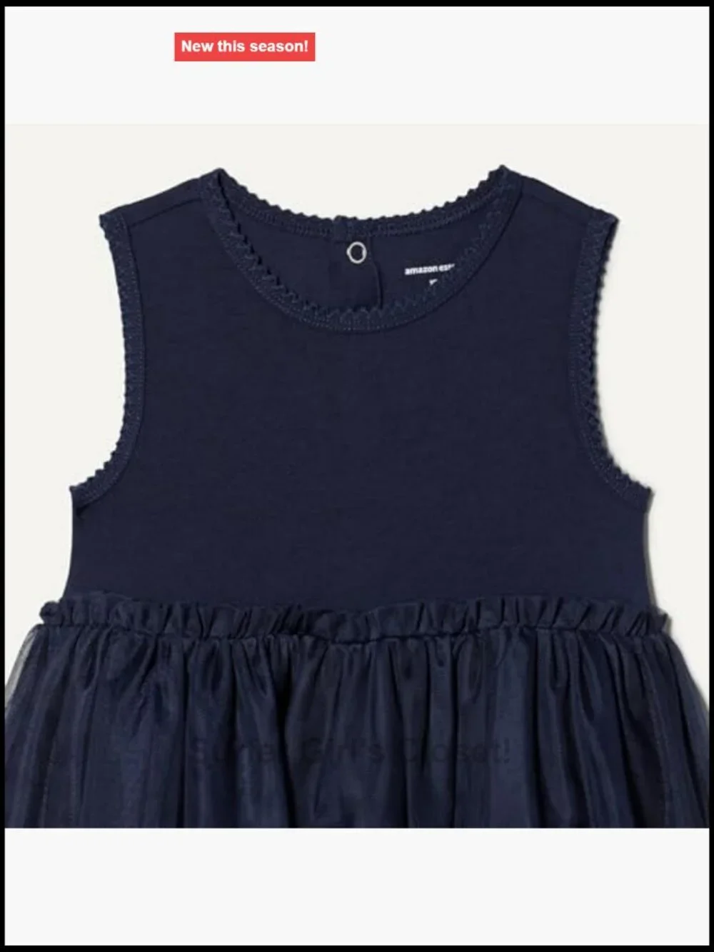 Girls Sleeveless Tutu Dress with Tulle Overlay Cotton Knit